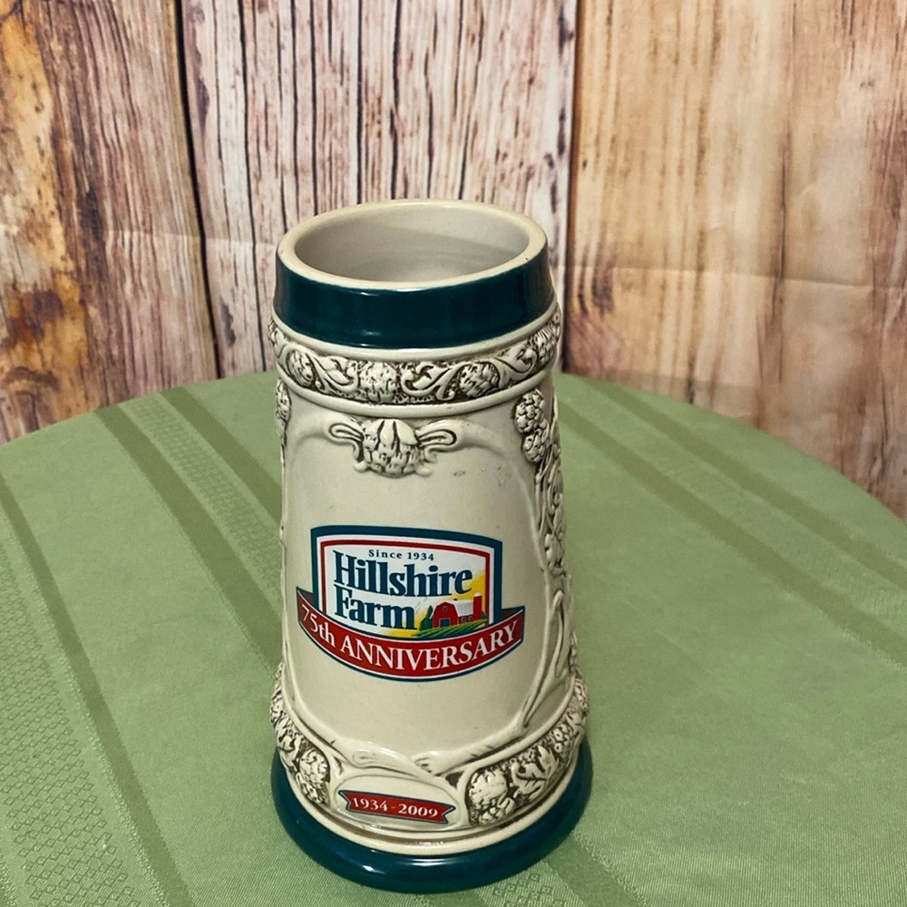 Mug  Vintage Elegant Cream and Green Dining Hillshire Farm 75th Anniversary Mug